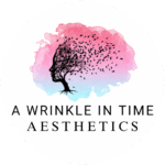 A Wrinkle in Time Aesthetics logo - a professional aesthetics brand specializing in non - invasive cosmetic treatments.