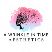 A Wrinkle in Time Aesthetics logo - a professional aesthetics brand specializing in non - invasive cosmetic treatments.